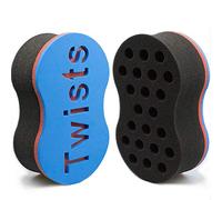 Twist Hair Sponge Brush Curl Sponge Big Holes for Women and Men Dread Foam Afro Curling Loc Barber Coil Nappy Brush Wave Black Sponge 3 Pcs