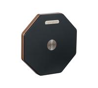 Gingko Twist Hexagon Lamp with Wooden Walnut and Black ABS Base with Tyvek Paper, LED Lights, Touch Control Button, Dimmable Brightness, USB-C Charging, Packed in Premium Gift Box (Black)