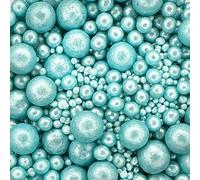 Twist Ingredients - Pearls Mix - Glimmer Turquoise Cake Topper Sprinkles - 500g Edible Shimmer Ball Cupcake Decorations - Perfect for Weddings, Christenings & Parties