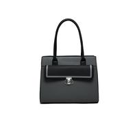 Twist Lock Top Zipped Colourblock Tote Bag JFY Dark Grey One Size