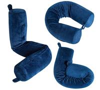 Twist Memory Foam Travel Pillow (Blue, One Size)