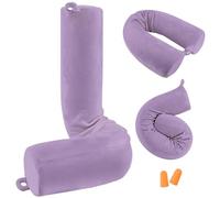 Twist Memory Foam Travel Pillow for Neck, Chin, Lumbar and Leg Support-for Travling on Airplane, Train, Bus or at Home-Adjustable, Bendable Roll Pillow with Washable Soft Cover