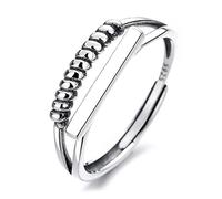 Twist Polished Cascade Silver Open Ring, Stylish S925 Silver Ring For Women
