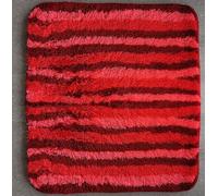 Twist Red / Dark Red Berry Pink Bath Mat 55x65cm With Colorful Stripes.