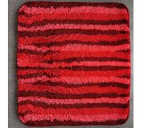 Twist Red/Rot-Dunkelrot-Beerenrosa/Bathroom Rug 55x65cm with Colorful Stripes
