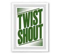 Twist Shout Vintage Framed Wall Art Print A2 (59.4×42cm) White, Wall Decor for Living Room, Bedroom, Office & Home, Ready to Hang, Art Gift
