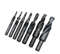 Twist step drill bit 90/180 Degree HSS Spiral Step Drill Bit with Counterbore Chamfer Function for Metal Alloy Wood Plastic, Black M3-M10(M12*180 Degree)