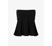 Twist & Tango Womens Black Ami Peplum-hem Knitted Top M