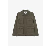Twist & Tango Womens Khaki Zelda Oversized Cotton-twill Jacket M