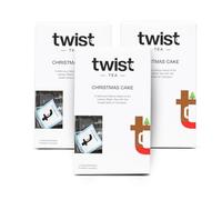 Twist Teas - Christmas Cake - 45 Plastic-Free Festive Teabags | Black Tea with Desiccated Coconut, Aniseed and Cocoa Nibs| Naturally Caffeine-Free, Sugar-Free - (3 x 15 Pack)
