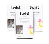 Twist Teas - Rhubarb & Custard - 45 Plastic-Free Fruit & Herbal Teabags | Vibrant Rhubarb, Apple & Tropical Fruit Blend | Naturally Caffeine-Free, Sugar-Free - (3 x 15 Pack)