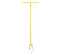 Twist Tiller Stainless Steel Manual Hand Cultivator Long Handle Yellow Garden Claw Tool
