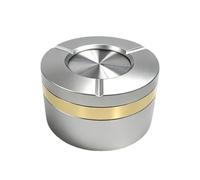 Twist to Open & Close Aluminum Ashtray, Sealed Windproof Smokeless Ashtray, Slim Desktop Holder, Keeps Ash from Blowing Away & Locks in Odor