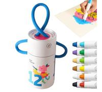 Twistable Crayons - 12 Pieces No-Sharpen for Coloring | Wax with Clear Protective Barrels & Rotating Bases for Kids, Classroom, Kindergarten and Back to School Kits 186 Characters