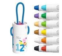 Twistable Crayons, Portable Fun Crayon, 3.35x3.35x6.42 inches Art Crayon with No-Sharpen Design, Barrel Crayons with Smooth Twist Mechanism, Preschool Drawing Supplies, Kids Classroom Travel