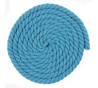 Twisted 3 Strand Natural Cotton Rope Artisan Cord - 1/4, 1/2, 5/8, 3/4, 1 Inch Diameters - Super Soft White and Assorted Colors - 10, 25, 50, 100 Feet (Cyan, 1/2 Inch x 10 Feet)