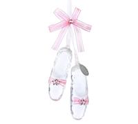 Twisted Anchor Trading Company Clear Acrylic Ballet Shoe Ornaments with Ribbon - Ballet Christmas Tree Decoration - Fairy Godmother Shoe Ornament in Gift Box