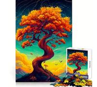 Twisted Autumn Tree 1000 Piece Jigsaws for Teenagers Logic Practice Easy Enjoyment Clean Edges Meaningful Gift (38x52cm)