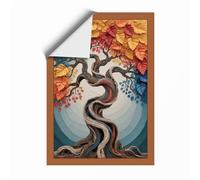 Twisted Autumn Tree Boho Unframed Wall Art Print A2 (59.4×42cm), Wall Decor for Living Room, Bedroom, Office & Home, Art Gift