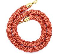 Twisted Barrier Rope with Hook, Braided Hemp Rope for Hanging, Stainless Steel Hook, Ideal for Hotels, Banks, Hospitals, Playgrounds & Public Areas, Orange, 1 Unit