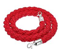 Twisted Ber Rope with Carabiner Hook Fastening Rope for Post Stand & Queue Divider Ideal for Hotel Crowd Control and Event Management