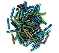 Twisted Bugle Beads Glass 7mm 9mm Jewellery Craft 16 Style Buy 1 Or 2 Packs 979D, Long Bugle Beads 9MM Rainbow, 1 Pack