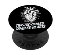 Twisted Cables Tangled Hearts Punk Rock Music PopSockets Adhesive PopGrip