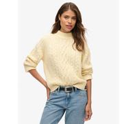 Twisted chimney knit collar for women Superdry Beige L