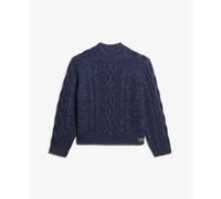 Twisted chimney knit collar for women Superdry Bleu M