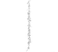 Twisted Clear Glass Icicle Christmas Tree Hanging Pendant with Pearl Chain, 2m Plastic Ornament for Festive Holiday Wedding Party Decoration(Snowflake)