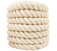 Twisted Cotton Rope (1 in x 10 ft) Natural Thick White Rope for Nautical, Landscaping, Railings, Hammock,Home Decorating