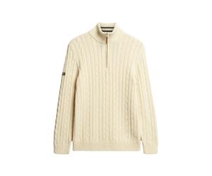 Twisted cotton trucker sweater Superdry Preppy Beige L