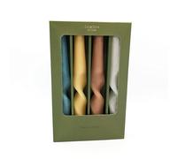 Twisted Design Dinner Candles in Gift Box Set of Four, Pastel Colours