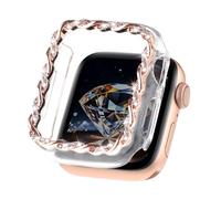 Twisted Diamond Bumper Case for Apple Watch Cover Series 10/9/8/7/6/5/4/SE, Shockproof TPU Protective Cover for Women Stylish Luxury Hollow Design (46/42/45/41/44/40mm) No Screen Protector