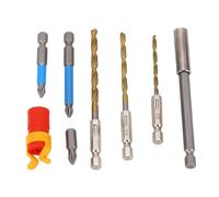 Twisted Drill Bit Set S2 Alloy Steel with Magnetic Anti Slip Cross Screwdriver Bits - Durable Precision Repair Tools for Electricians and Maintenance