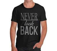 Twisted Envy Men Never Look Back Rhinestone Diamante T-Shirt Black M
