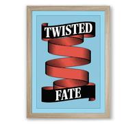 Twisted Fate Modern Framed Wall Art Print A2 (59.4×42cm) Oak, Wall Decor for Living Room, Bedroom, Office & Home, Ready to Hang, Art Gift
