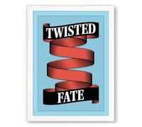 Twisted Fate Modern Framed Wall Art Print A4 (29.7×21cm) White, Wall Decor for Living Room, Bedroom, Office & Home, Ready to Hang, Art Gift
