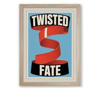 Twisted Fate Vintage Framed Wall Art Print A1 (84.1×59.4cm) Oak, Wall Decor for Living Room, Bedroom, Office & Home, Ready to Hang, Art Gift