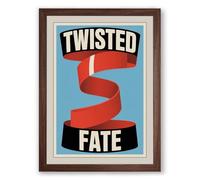 Twisted Fate Vintage Framed Wall Art Print A1 (84.1×59.4cm) Walnut, Wall Decor for Living Room, Bedroom, Office & Home, Ready to Hang, Art Gift