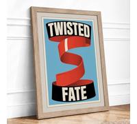 Twisted Fate Vintage Framed Wall Art Print A1 Oak