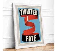 Twisted Fate Vintage Framed Wall Art Print A1 White