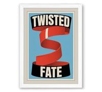 Twisted Fate Vintage Framed Wall Art Print A4 (29.7×21cm) White, Wall Decor for Living Room, Bedroom, Office & Home, Ready to Hang, Art Gift