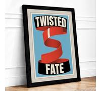 Twisted Fate Vintage Framed Wall Art Print A4 Black