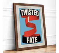 Twisted Fate Vintage Framed Wall Art Print A4 Walnut