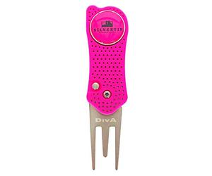 Twisted Frog DivA Aero ST Auto-Open Golf Divot Repair Tool and Ball Marker - Pink