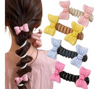 Twisted hair Wire Pony Hairwire, 4PCS Telephone Wire Elastic Hair Bands, Spiral Hair Ties Elastic Hair Tie,Hairs Accessories Gifts for Female Friends.(4PCS-E)