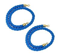 Twisted Hemp Rope Barrier 2m Blue Crowd Control Rope for Visitor Guidance Durable Braided Hemp Available in 1/1.5/2/2.5/3m Lengths 2.8cm Thickness