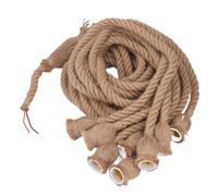 Twisted Hemp Rope Pendant Lights, Rustic Fabric Haning Lamp Cord with Light Bulb Socket, Vintage Farmhouse Hanging Lighting Cord, Compatible with E26 E27 DIY for Restaurant Bar