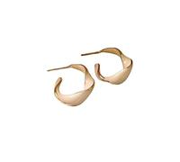 Twisted Hoop Earrings for Women, Elegant White Enamel Open C-Shaped Earrings, Minimalist Gold Tone Dainty Earrings for Daily Wear, Office, Dating & Parties